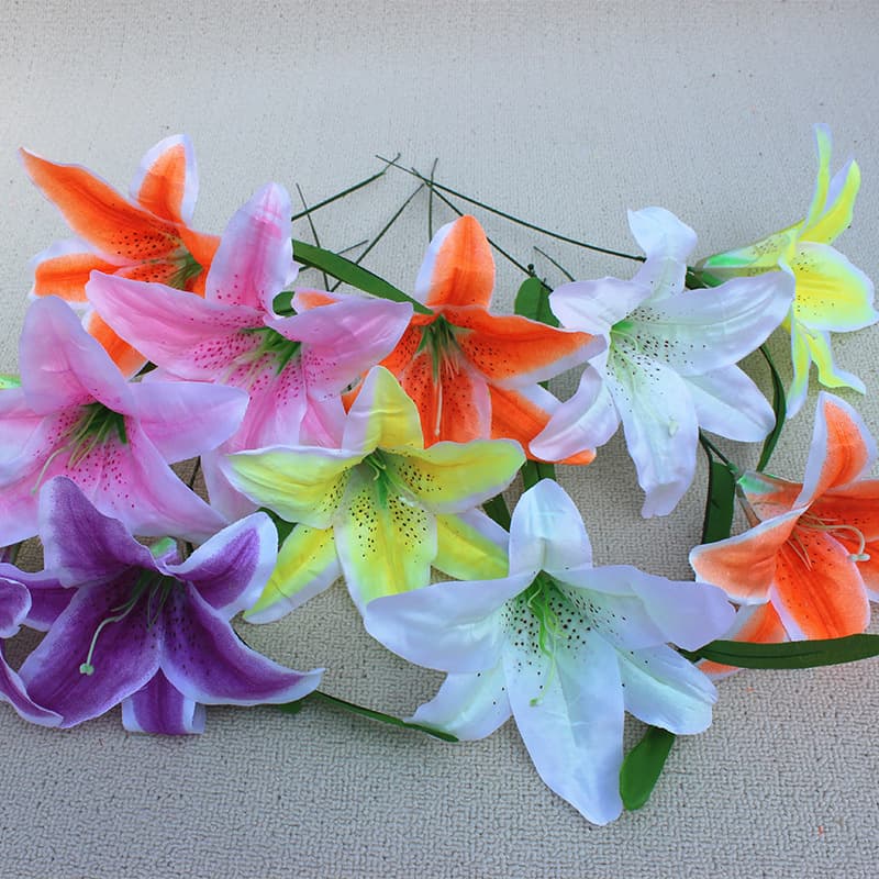 Manufacturer Wholesale of Artificial Lilies - Cheap Single Stem Large Lilies for Flower Arrangements, Handmade Bouquets, and Tomb Sweeping Offerings