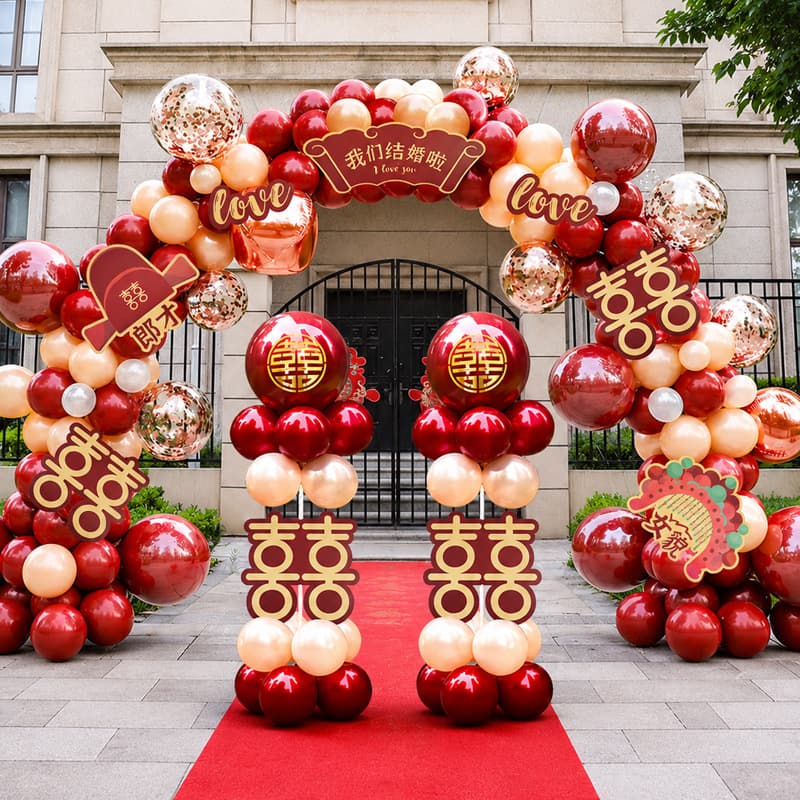 Wedding balloon arch stand with water-fillable detachable base, suitable for wedding opening ceremony decorations, columns, and balloons