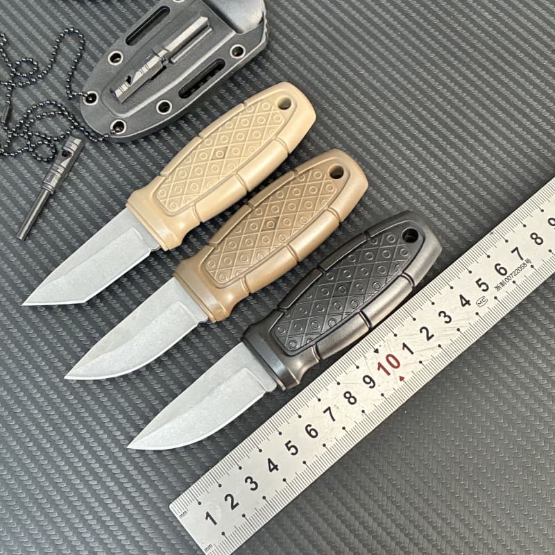 Cross-border hot selling EDC tactical neck knife mini hanging neck knife multi-functional outdoor knife with K sheath self-defense tactical knife