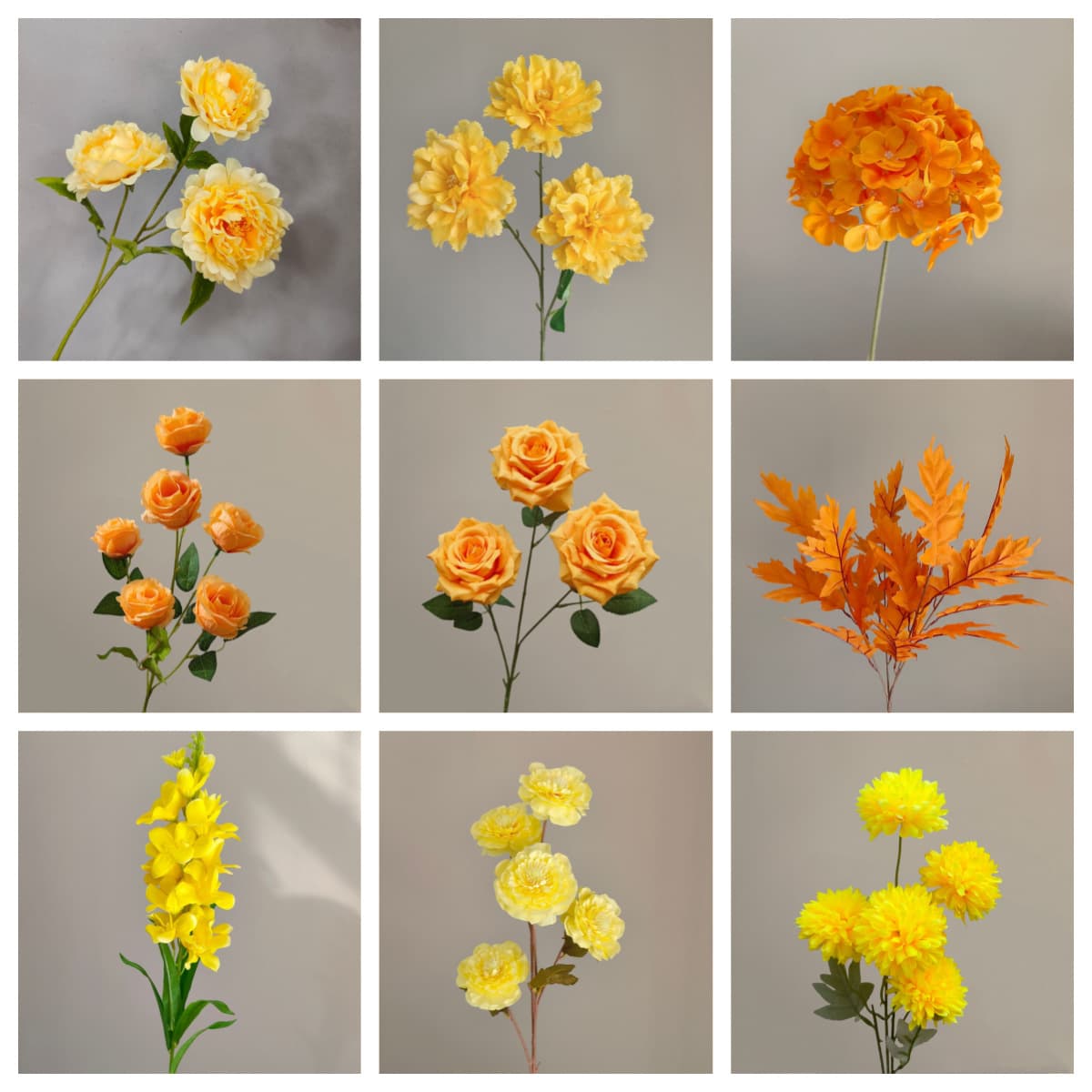 Yellow artificial flowers for wedding flowers, roses, phalaenopsis, gypsophila, hydrangeas, lilies, artificial flowers, yellow artificial flowers wholesale