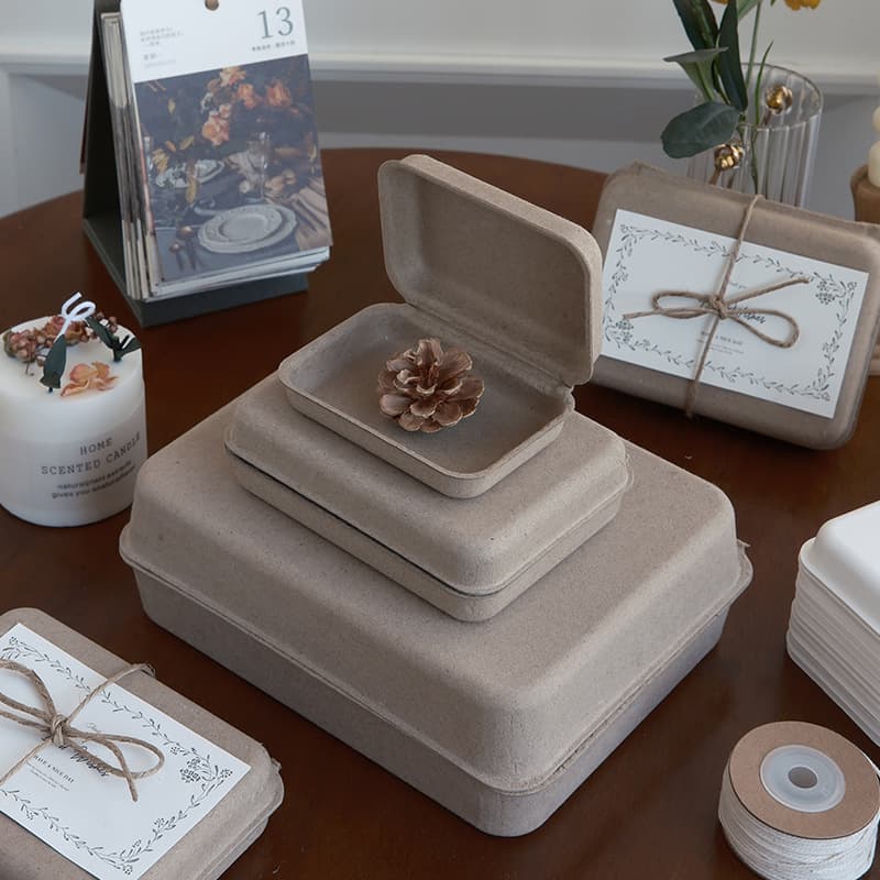 Environmentally friendly degradable pulp box jewelry box packaging accessories daily necessities spot ring necklace handmade soap gift box