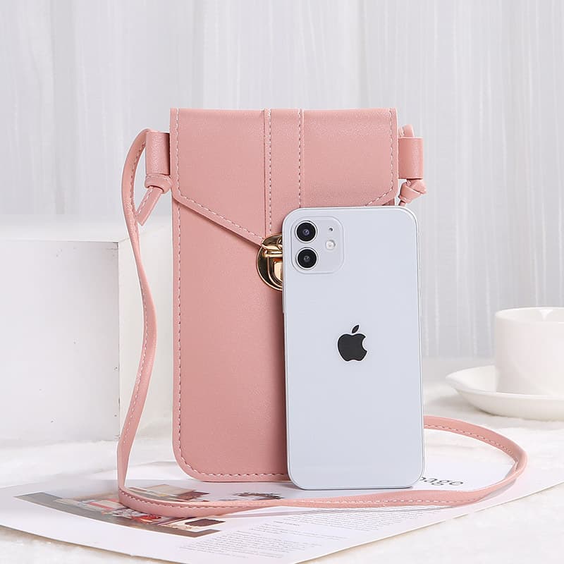 Women's Handbag with Trendy Lock, Crossbody Phone Bag, Touchscreen Wallet, Student Clasp Small Purse, Casual Versatile