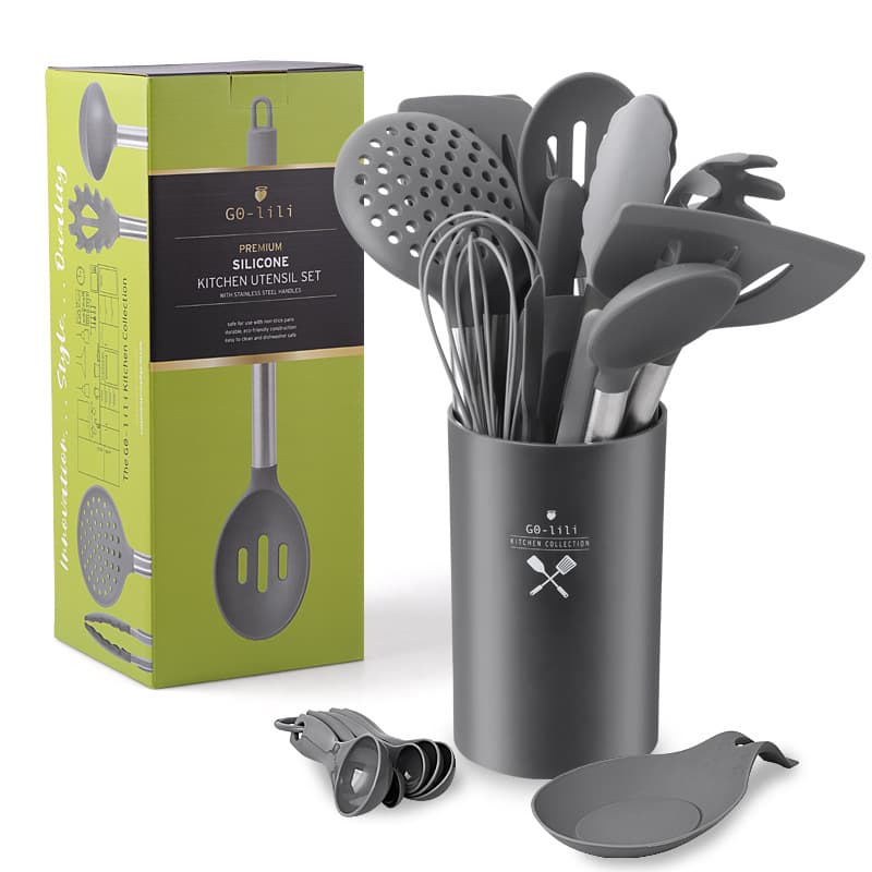 Factory Direct Silicone Kitchen Utensils 19-Piece Set Spatula Soup Spoon Non-Stick Pan Multi-Functional Cooking Silicone Spatula Set