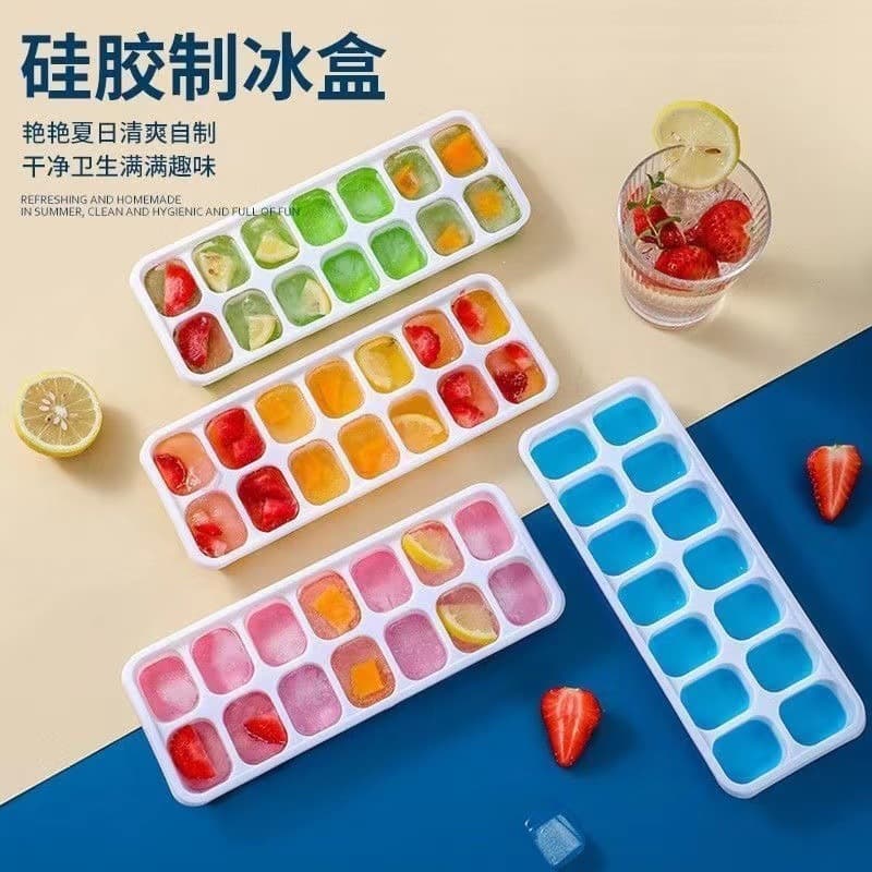 Food-Grade Silicone Ice Cube Tray Quick Freeze Mold for Ice Making, Viral Ice Cube Maker with Grids