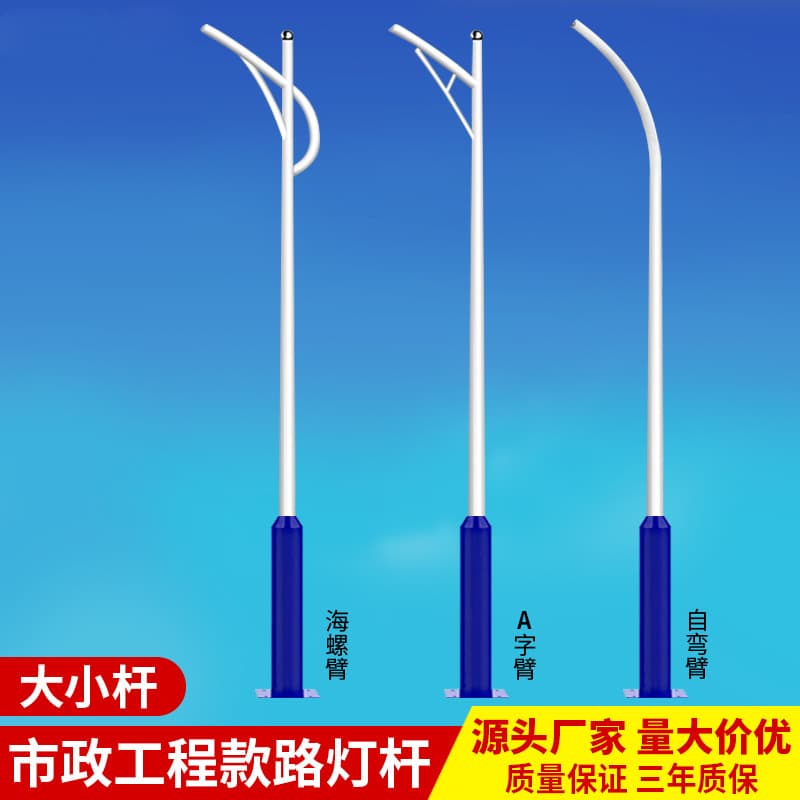 5m 6m 7m 8m Various Specifications Street Light Pole Stock Wholesale Community Square New Rural Road Renovation LED Light