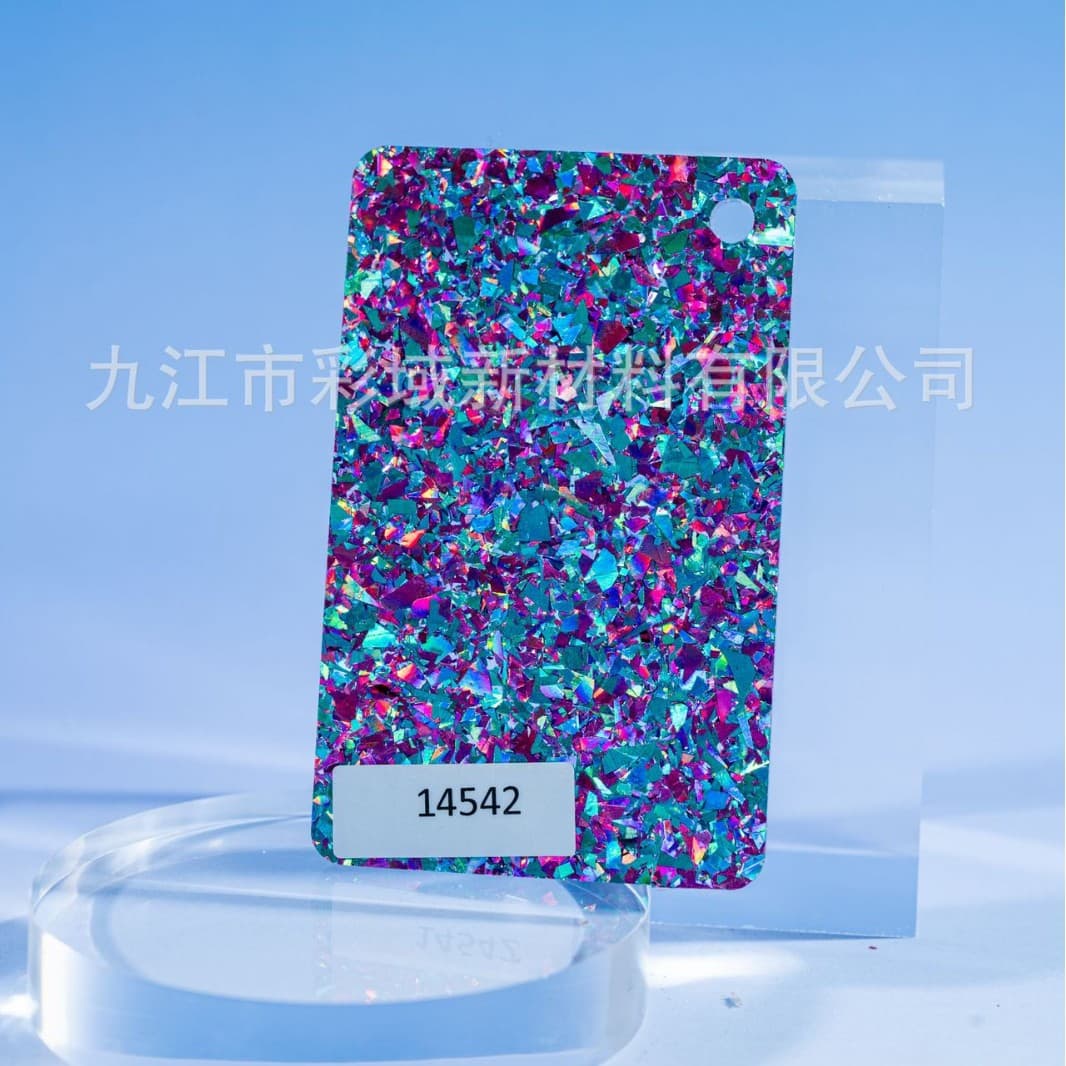 Irregular glitter acrylic sheet, colored glitter PMMA sheet, Christmas ornament photo frame material wholesale