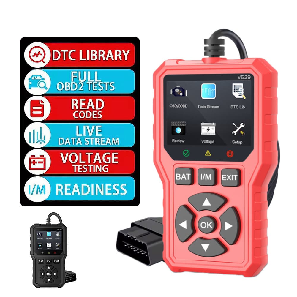 FOXSUR OBDIl Scanner Diagnostic Tool Car Tester Battery Health Test