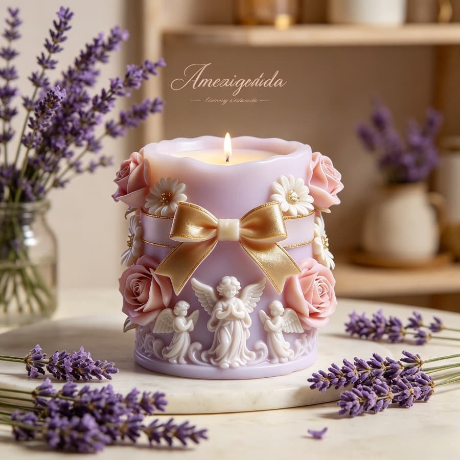 Rose Angel Embossed Candle Cup Silicone Mold Aromatherapy Plaster DIY Romantic Decoration Storage Mold