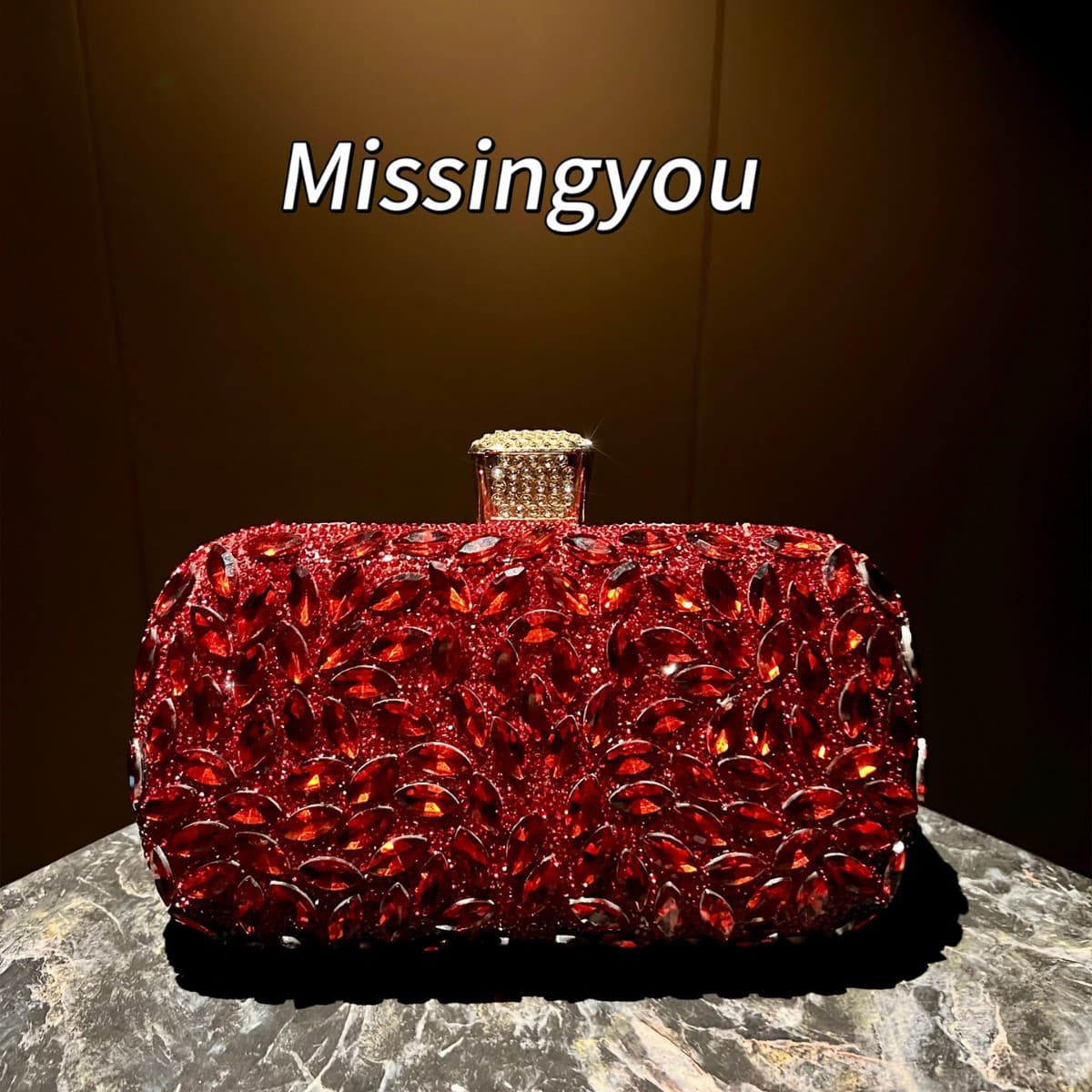 New Light Luxury Full Diamond Sparkling Evening Bag Party Clutch Exquisite Women's Handbag Fashionable Crossbody Bag