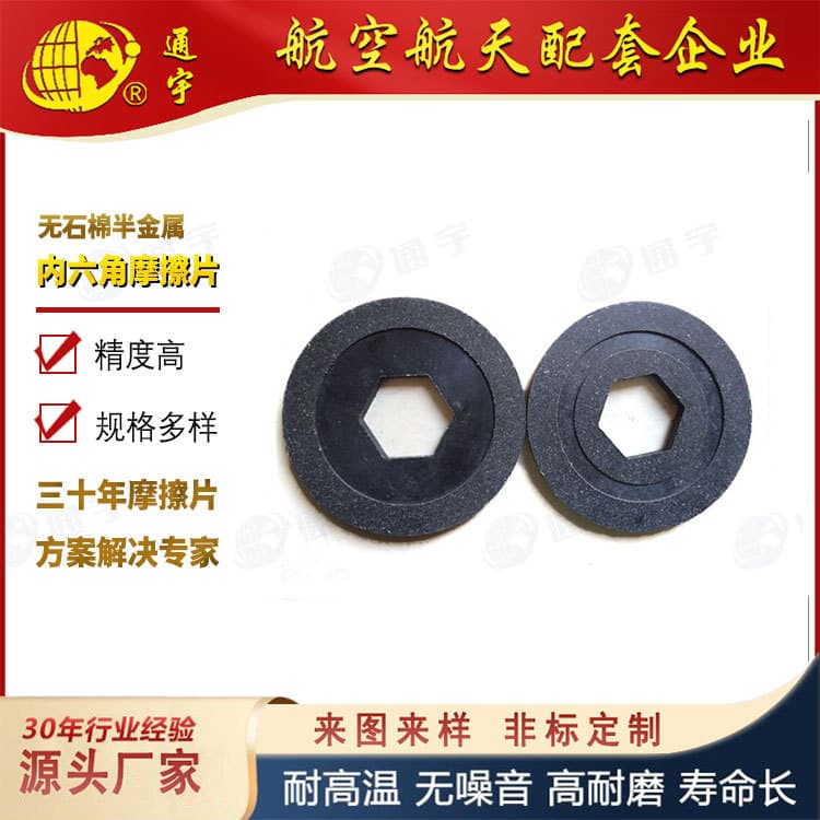 Custom Non-Standard High Wear-Resistant Motor Brake Pads, Asbestos-Free Semi-Metallic Internal Hexagon Friction Plate