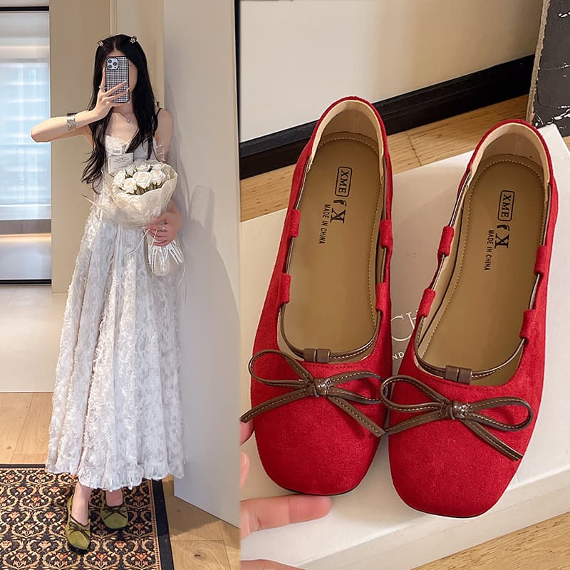 French fairy style round toe flat shallow mouth single shoes for women autumn 2026 new style matching skirt beanie shoes for women