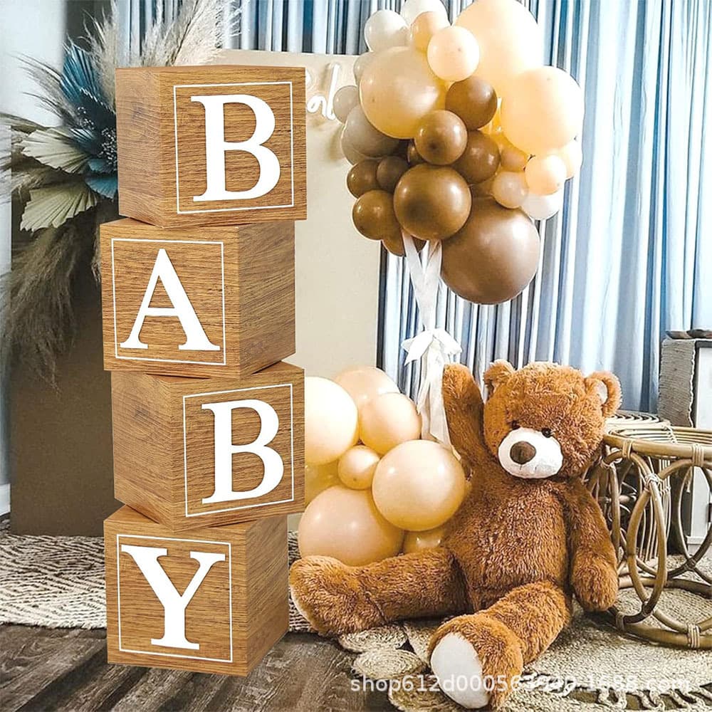Cross-Border Bestseller Gender Reveal Theme Party Paper Balloon Box Baby Party Gift Box