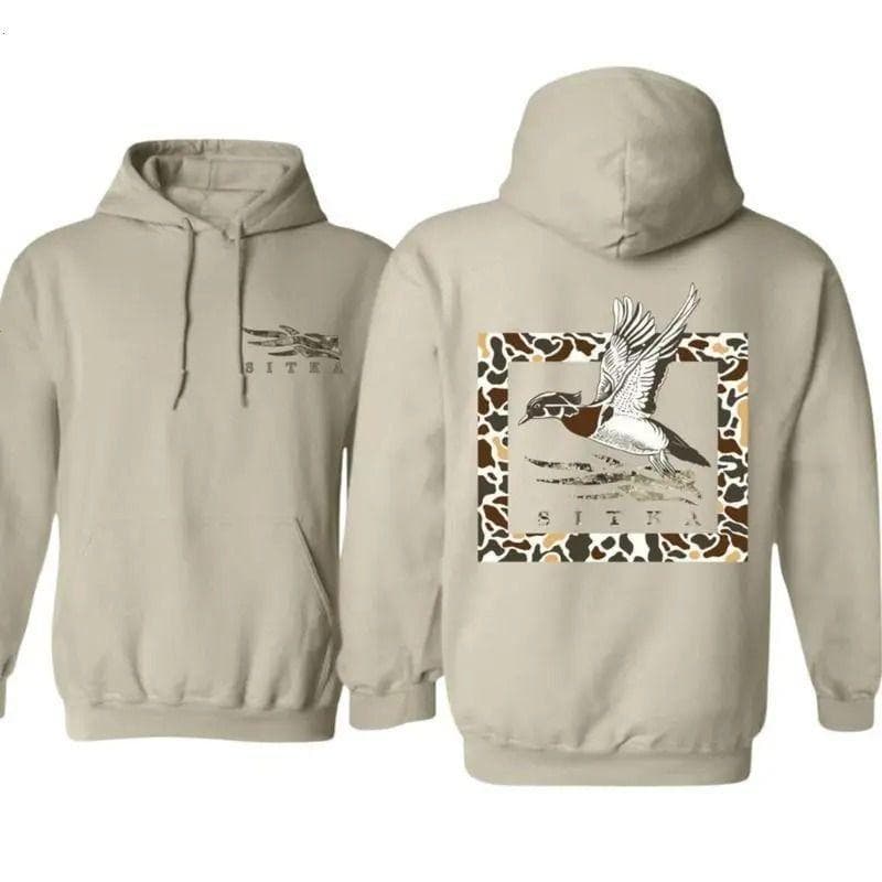 Stylish Sitka Hunting Hoodie with Flying Duck