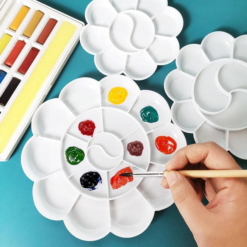 Large plum blossom tray, medium palette, transparent paint tray, children's palette, small plum blossom-shaped color mixing tray