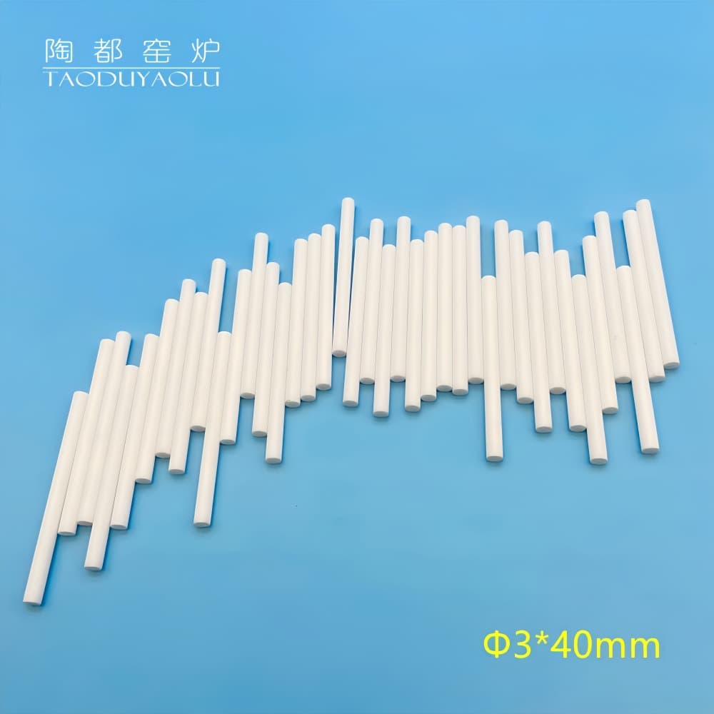 Ceramic grinding rods, 3*40mm solid alumina ceramic rods, industrial ceramic shafts.