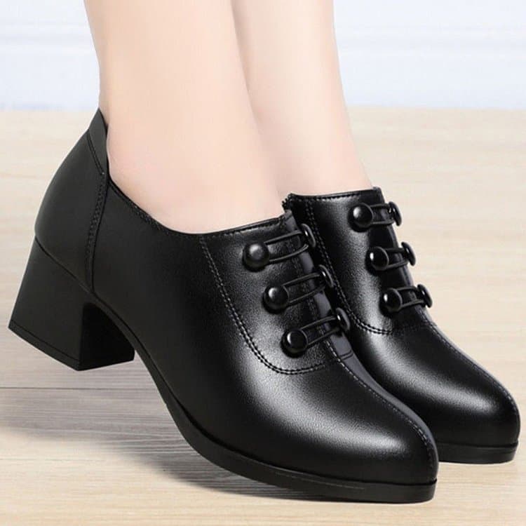 Block Heel Flats for Women 2026 Summer New Versatile Soft Sole Casual Fashion Mid Heel Popular Mother Shoes