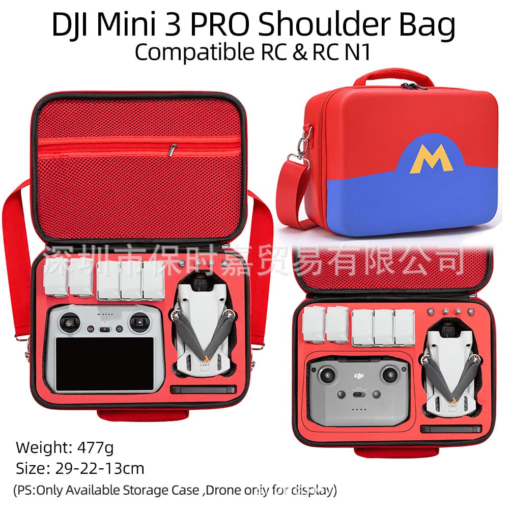 Storage bag for DJI Mini 3 Pro, DJI Mini 3 with screen version, Mario theme, pressure-resistant shoulder bag