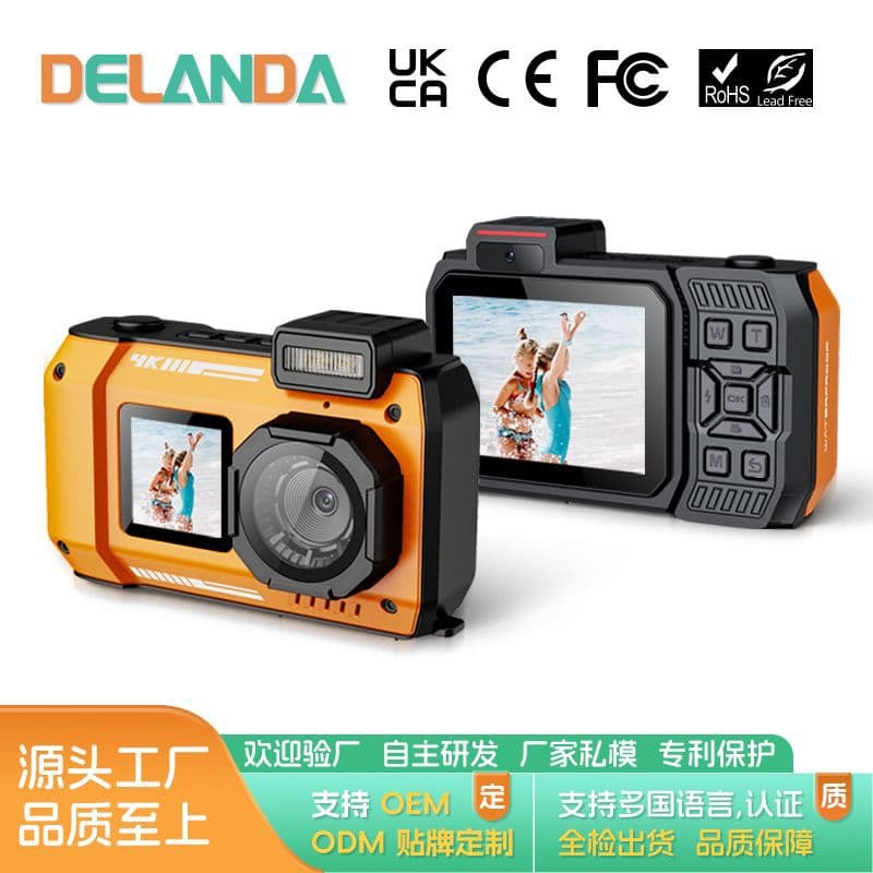 Cross-border 65MP Dual-screen Bare Waterproof Diving HD Digital Camera Outdoor Underwater Sports Camera