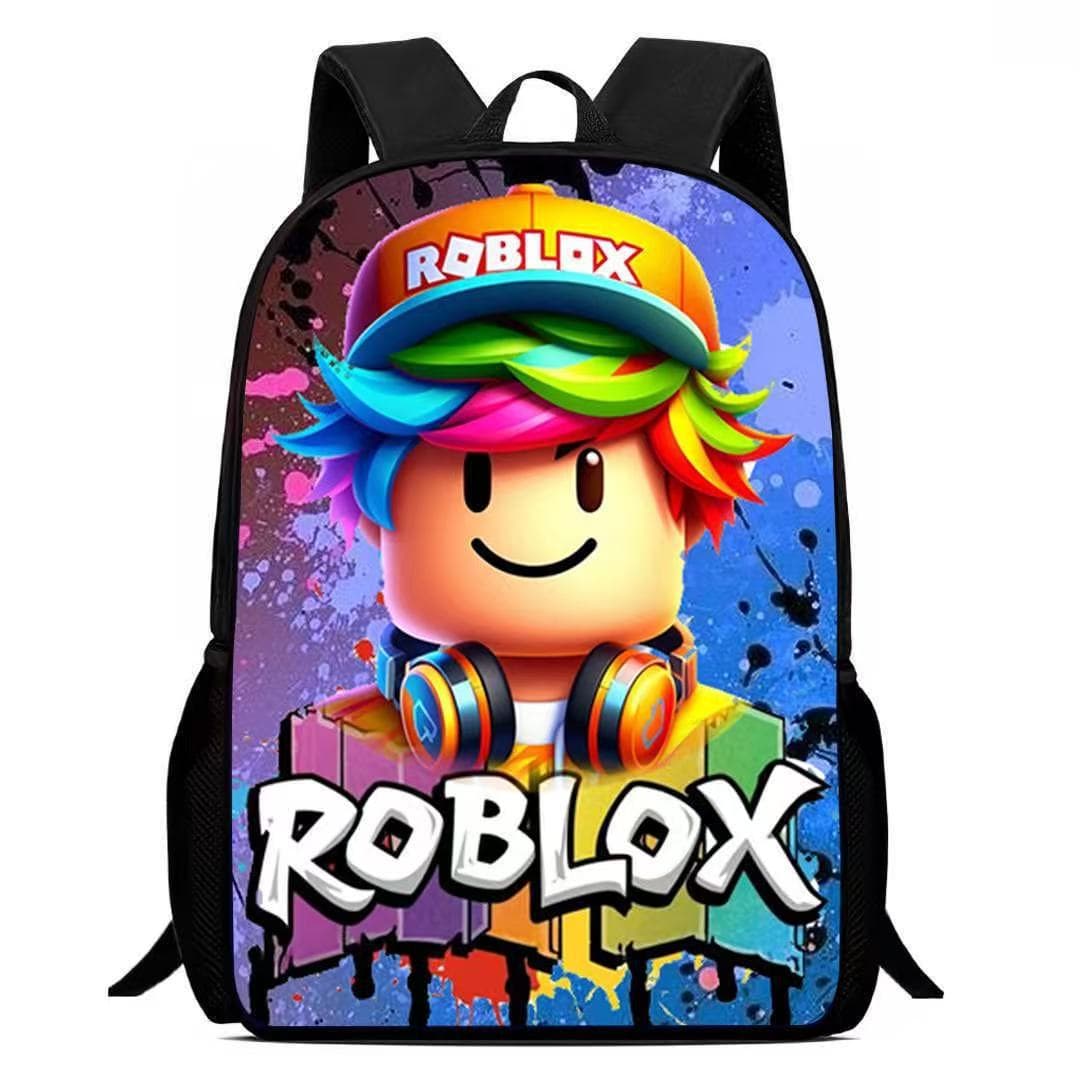 Cross-border ROBLOX Student Printed Backpack Cartoon Double Shoulder Bag Large Capacity Lightweight Kids Bag Casual Travel Bag