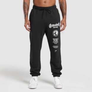 GYMSHARK Men's Joggers Gym Muscle Fitness Casual Pants Cotton Printed Long Pants