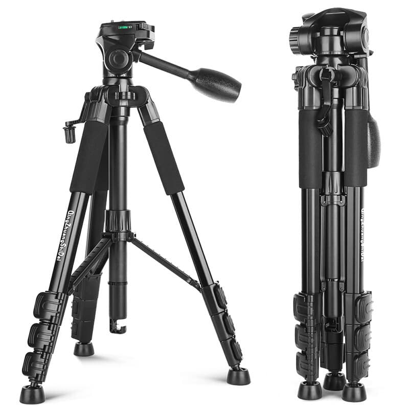Qingzhuang Shidai Q111 Aluminum Alloy SLR Camera Tripod for Phone Live Streaming Projector Thermometer Stand