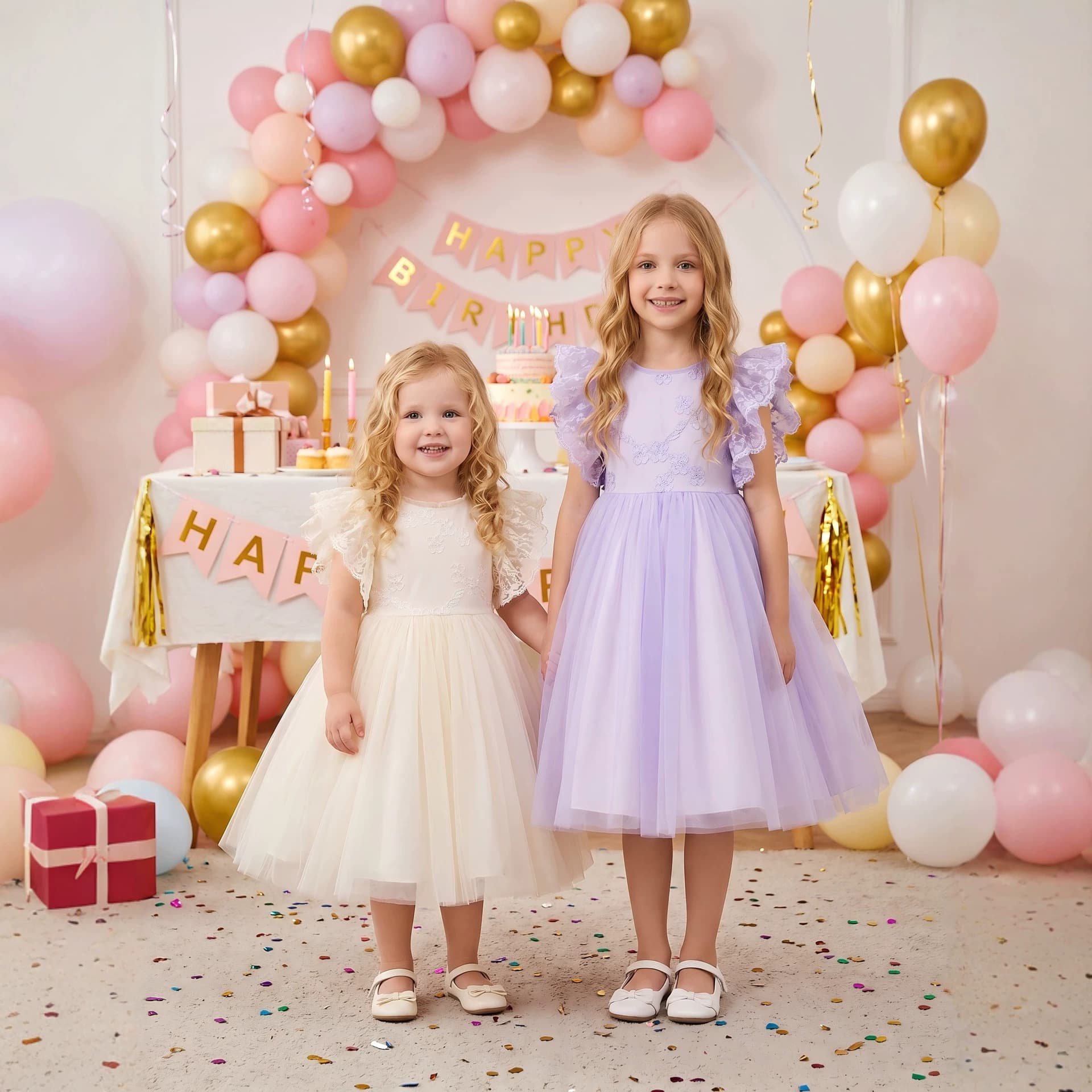 Girls Formal Dress Princess Dress Tutu Dress Toddler Girl Embroidered Tulle Dress Baby Wedding Flower Girl Performance Dress Birthday Dress