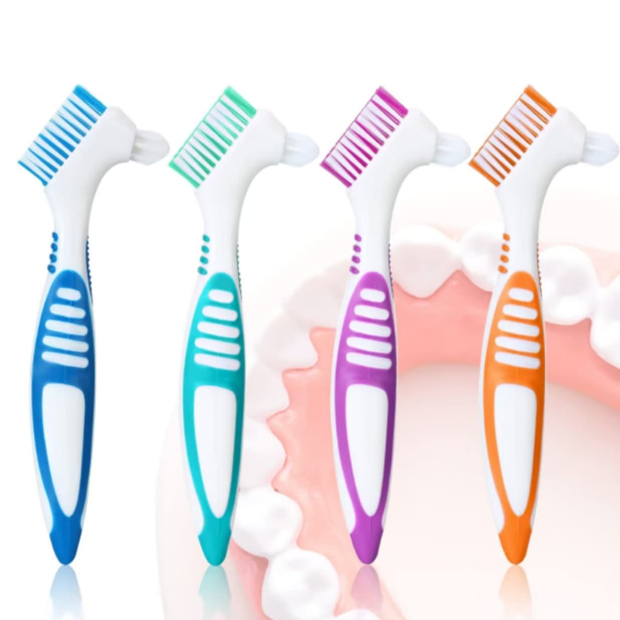 Denture Brush Dual-Head Toothbrush for Seniors Retainer Brush Braces Cleaning Brush Dental