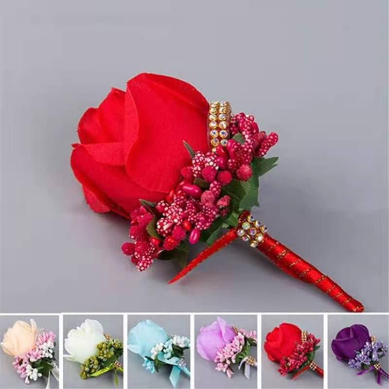 Artificial rose boutonnieres for brides and grooms, brooches, and safety pins. Top-selling boutonnieres on AliExpress and Amazon.