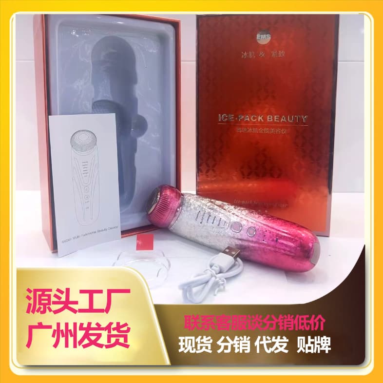 Home Use Beauty Instrument Facial Massage Cleansing Device for Nasolabial Folds Lifting and Tightening, Facial Import/Export Instrument with Ice Compress