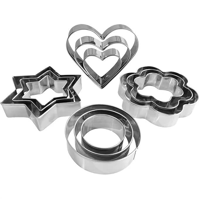 12-Piece Cookie Cutter Set Stainless Steel Biscuit Cake Molds Factory Wholesale DIY Baking Tool Kit