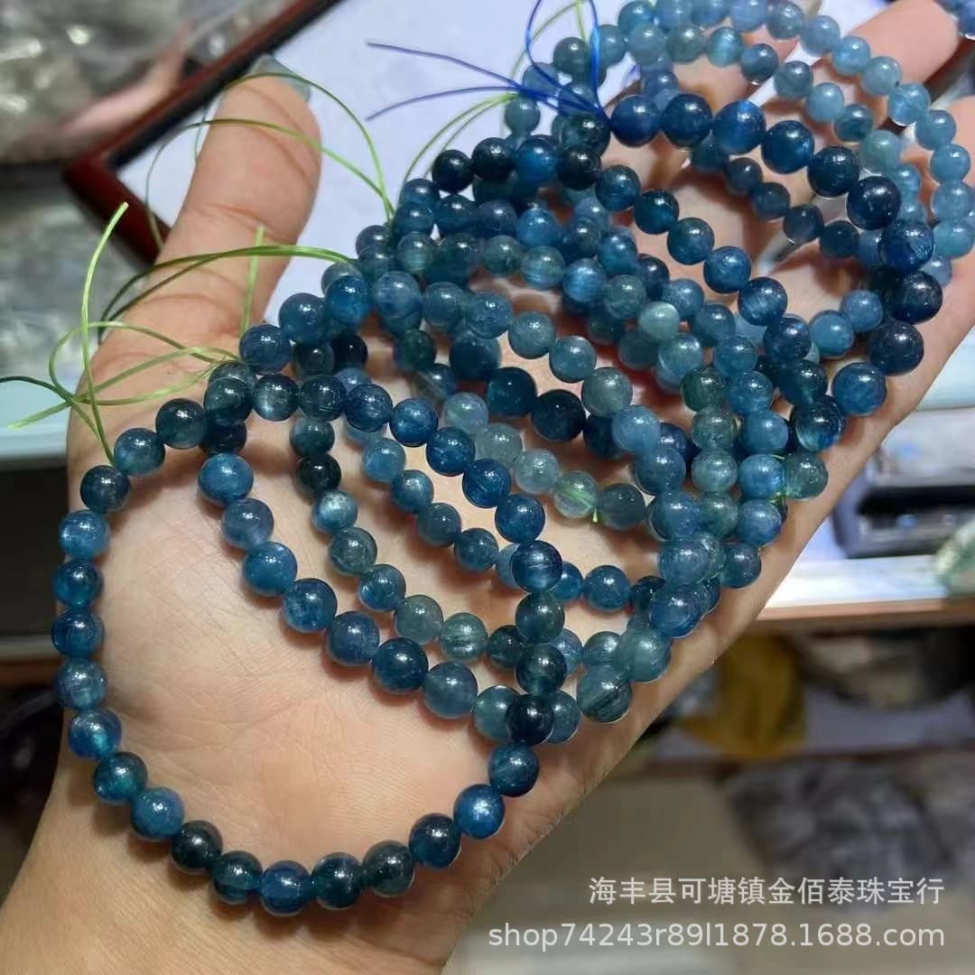 Blue-green crystal natural boutique blue-green crystal bracelet emerald ice blue cat's eye blue crystal bracelet manufacturer wholesale natural blue crystal