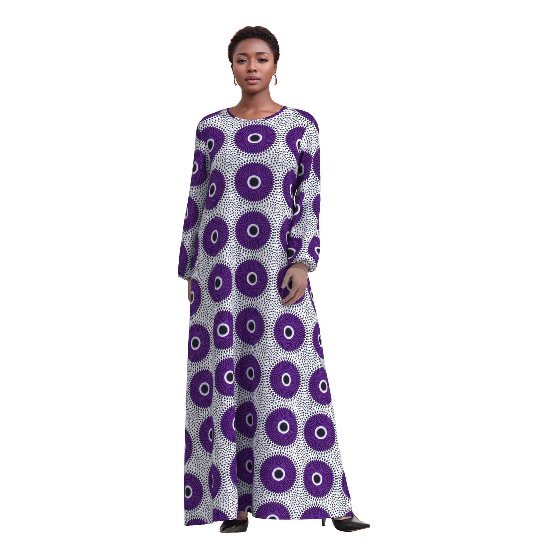 Plus-size women's clothing African dress cross-border AliExpress Amazon European and American elegant women's fashion long sleeve dress for autumn.