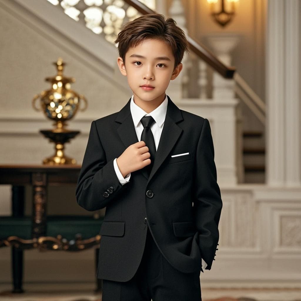 Flower Boy Suit Set British Style Kids Blazer Host Ceremony Piano Performance Wear