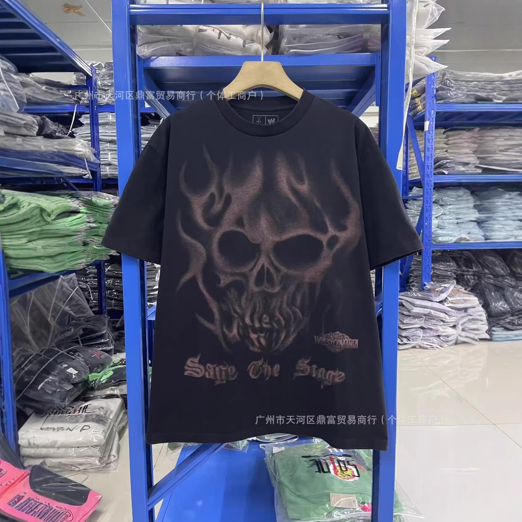 Travis Scott x WWE Limited-Time Presale Washed Distressed Vintage Short-Sleeve T-Shirt