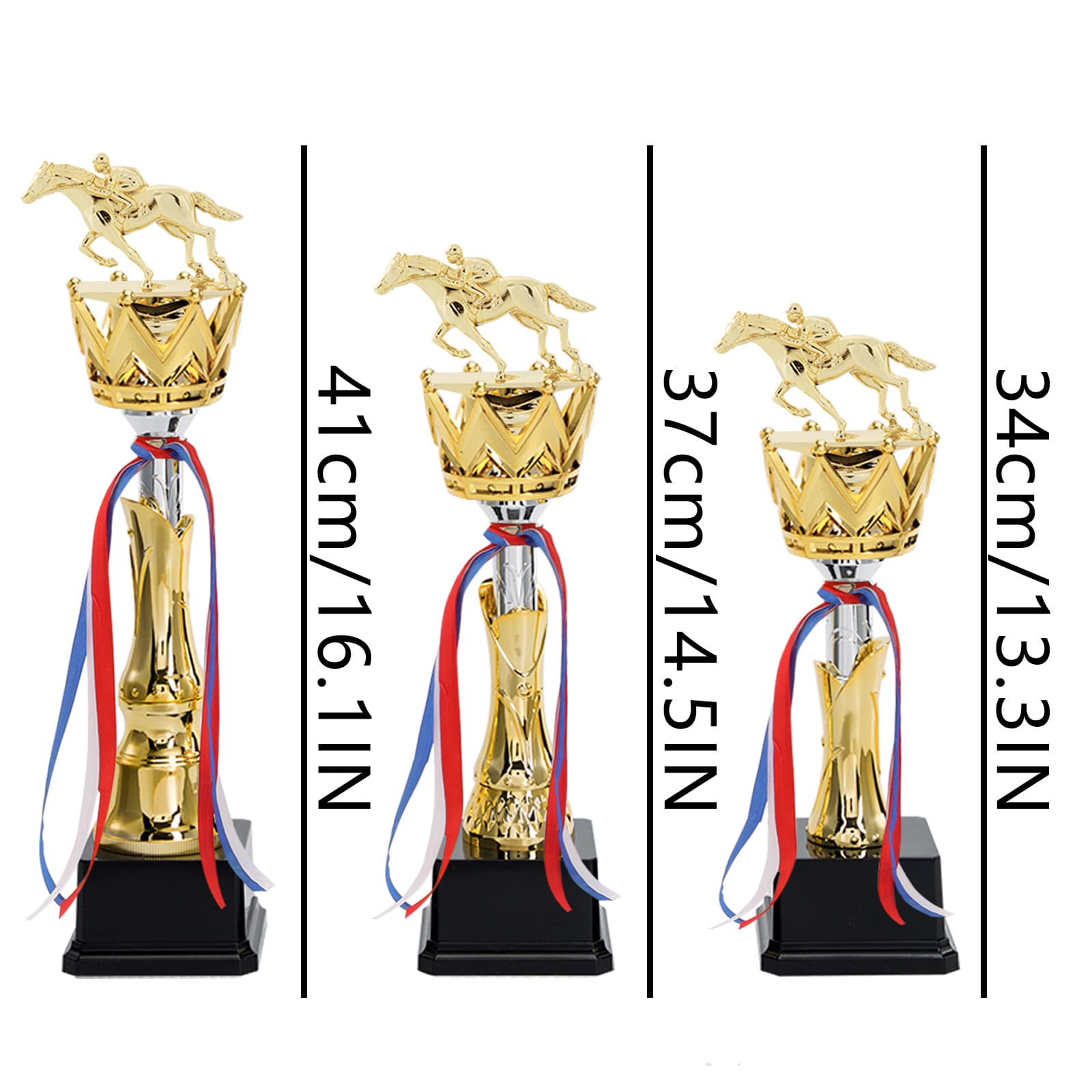 Custom Horse Racing Trophy Equestrian Riding Competition Creative Plastic Gold Horse Head Trophy Custom Wholesale Engraving DIY