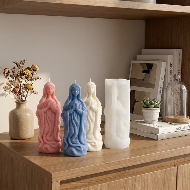 Sweet honey diy blessing saint scented candle mold diy blessing saint candle plaster ornaments mold cross-border