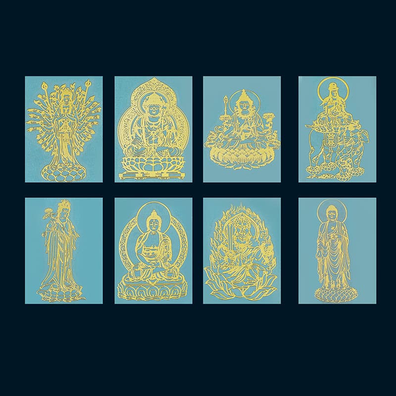 Wholesale Buddhist Zodiac Guardian Deity Phone Sticker Gourd Akashagarbha Bodhisattva Metal Phone Sticker