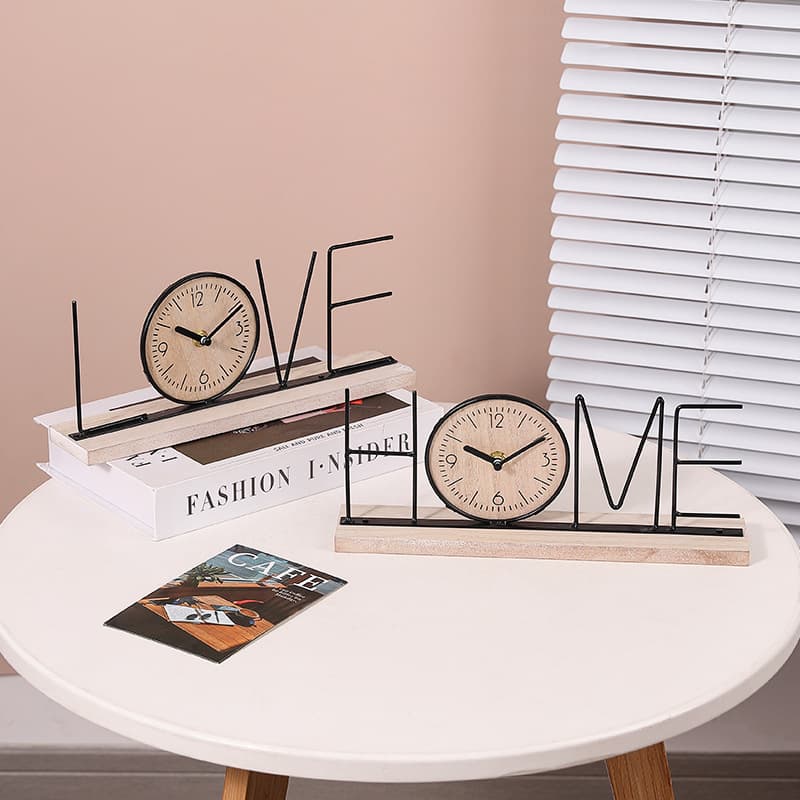 New Creative Clock Ornament Modern Minimalist Iron Letter Clock Home Living Room TV Cabinet Decoration