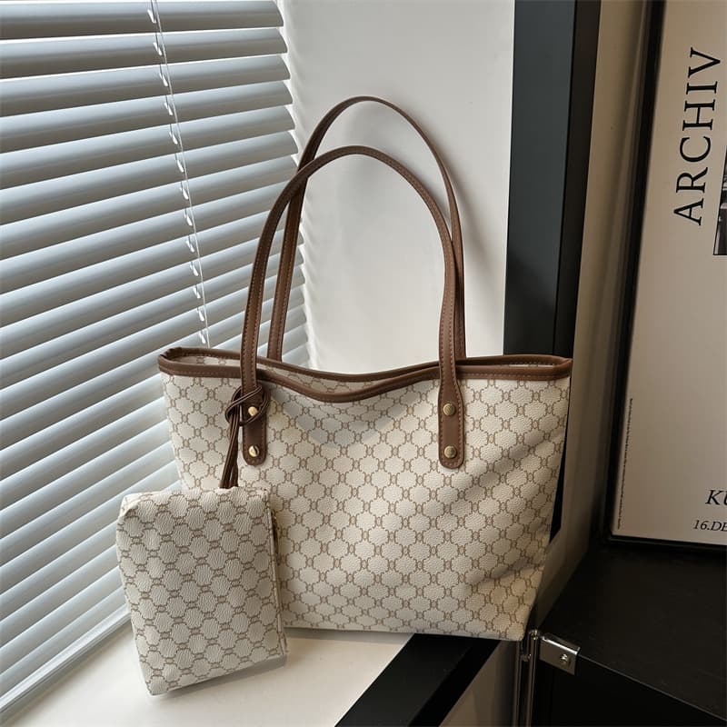 Commuter Large Capacity Parent-Child Bag 2026 New Korean Style Shoulder Bag Plaid Print Tote Bag Premium Handbag