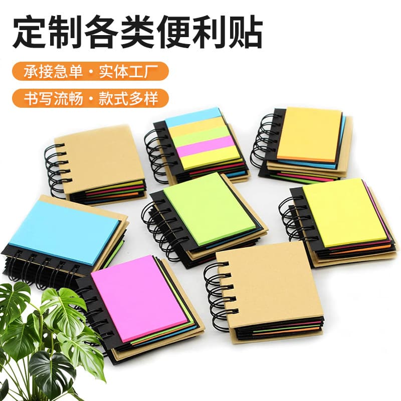 Cross-border five-color index fluorescent sticky note coil small notebook note book student cute coil note sticky note