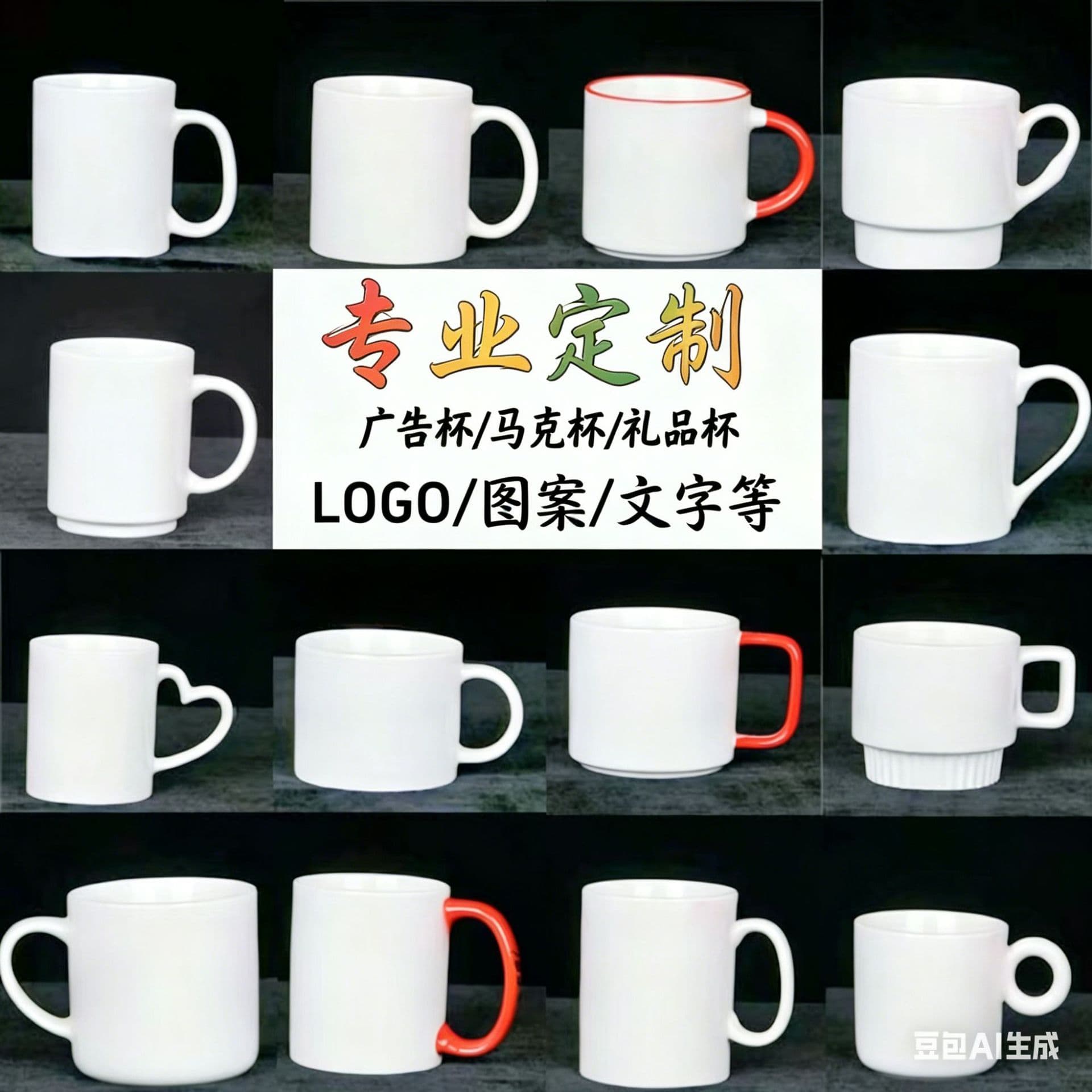 Ceramic Mug Straight Cup Custom Pattern Text Company Event Simple Style Promotional Mug Export Amazon