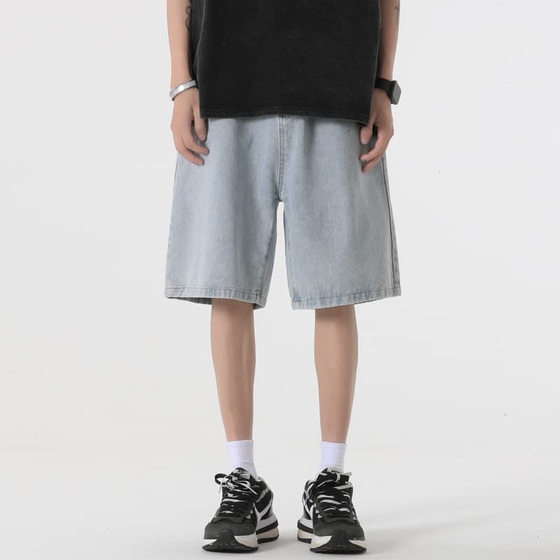 Shanggu Men's Wear Summer New Denim Shorts Men's Summer Thin Trendy Brand Large Size American High Street Retro Loose