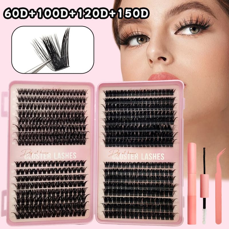 DIY Single Cluster Eyelashes 120D 150D Mixed Pack Large Capacity Lash Book Long and Voluminous Styles