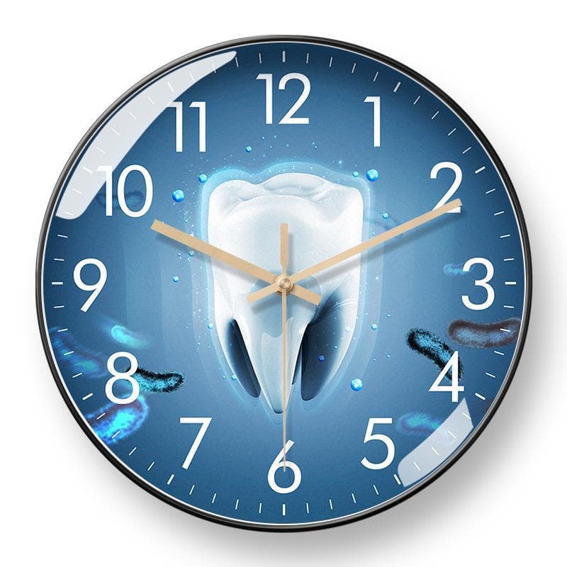 Dental hospital lobby radio clock wall clock clinic clock dental clinic clock indoor original creative high-end wall hanging