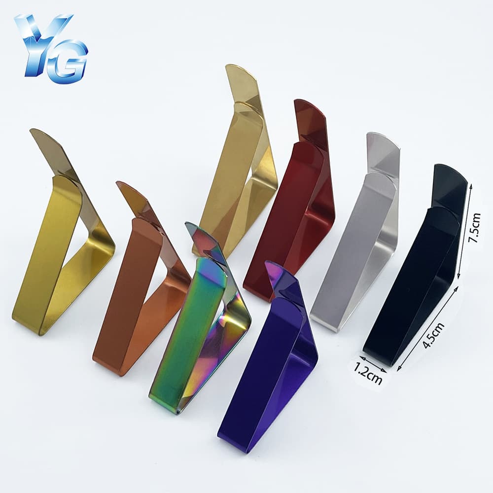 Elastic Colorful Stainless Steel Tablecloth Clip Non-Slip Triangle Clip Tablecloth Fixing Clip Vibrant Tablecloth Clip