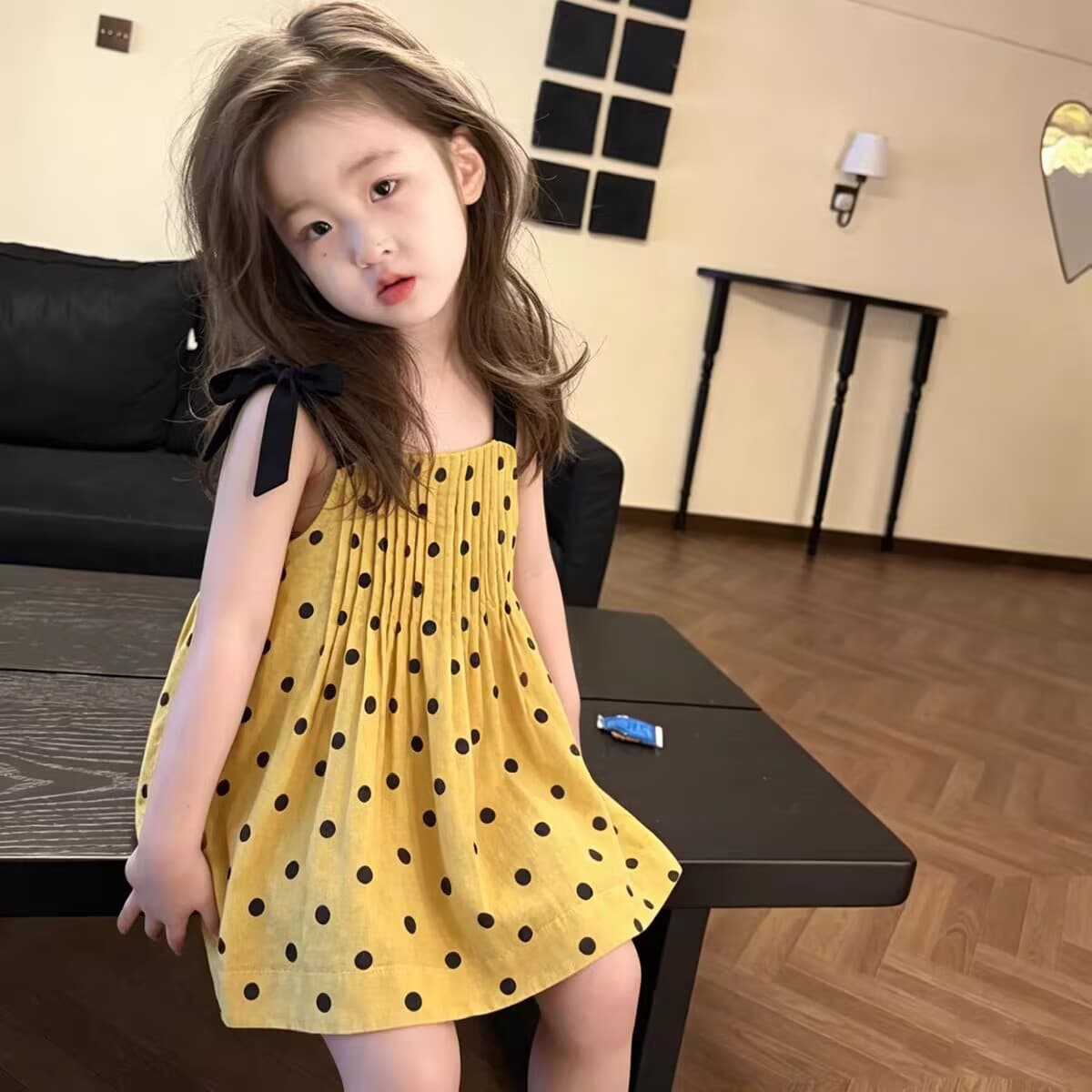 Girl Dress New Korean Baby Girl Summer Vest Dress Fashionable Versatile Camisole Dress Polka Dot Dress