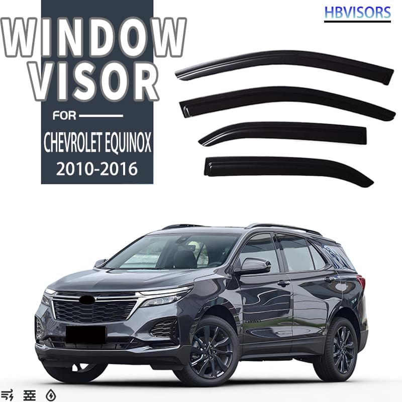 Suitable for 2010-2016 EQUINOX Rain and Rain Shield Black Warrior Window Visor