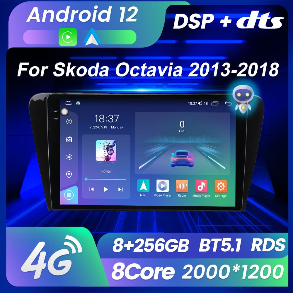 Compatible with Volkswagen Skoda Octavia 13-18 Android Large Screen Car Multimedia Carplay Navigation Screen