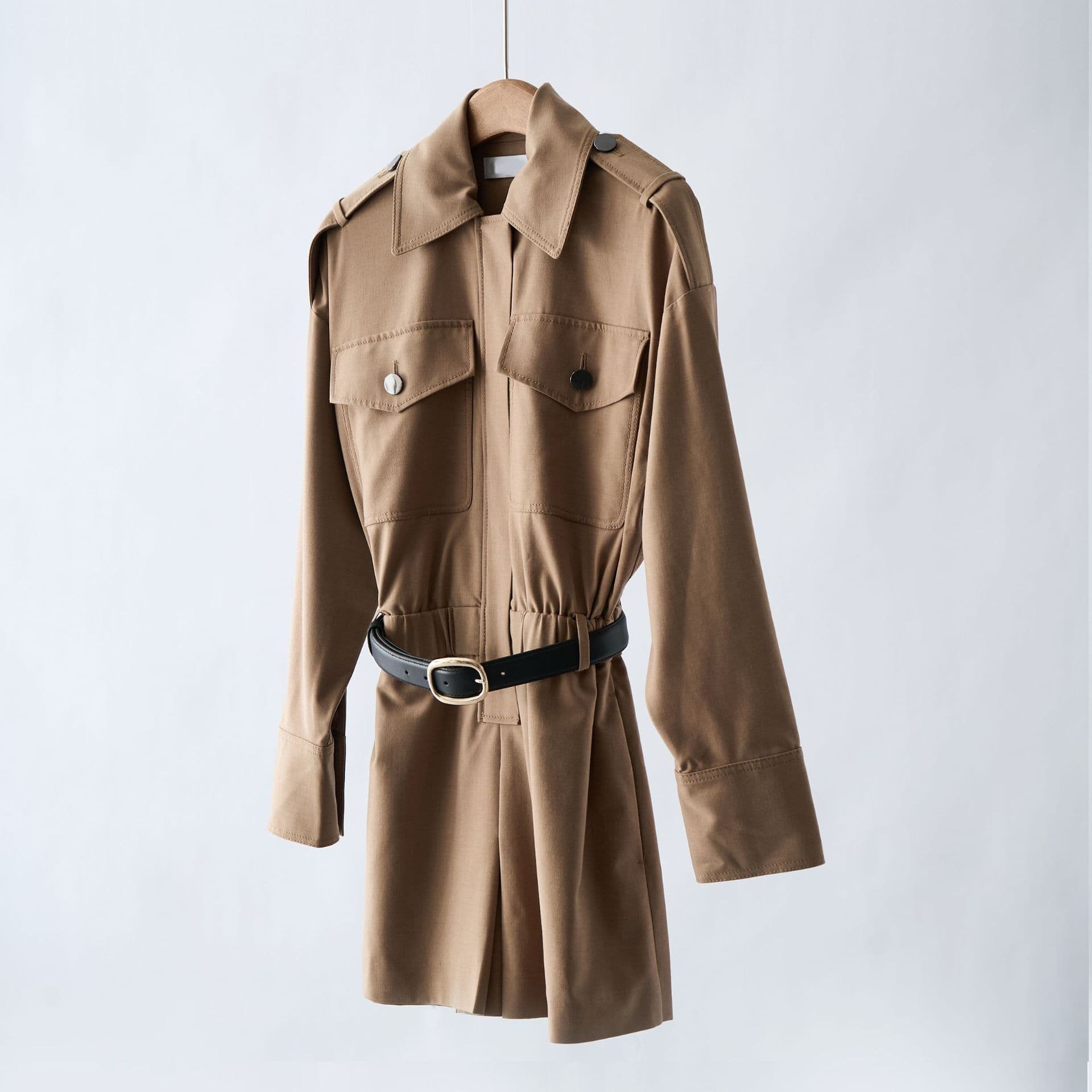 [Zhao Liying Same Style] G Top 4.1K+ 25 Early Autumn New Khaki Belted Waist Cargo Jumpsuit Shorts