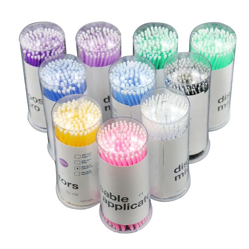 Disposable Eyelash Cleaning Cotton Swabs 100 Pieces/Tub Tattooing Cotton Sticks Makeup Cleaning Sticks Medicine Applicators